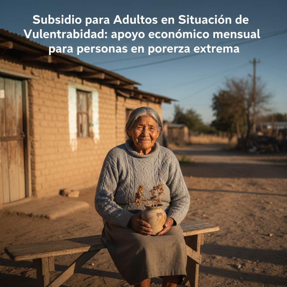 Subsidio para Adultos en Situación de Vulnerabilidad: apoyo económico mensual para personas en pobreza extrema