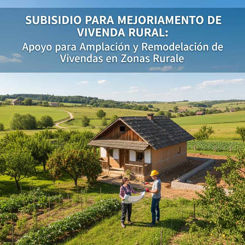 Subsidio para Mejoramiento de Vivienda Rural: apoyo para ampliación y remodelación de viviendas en zonas rurales